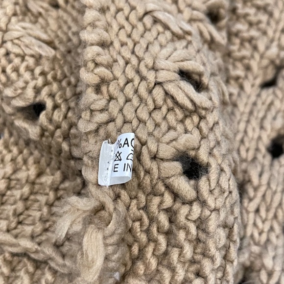 Knit Infinity Loop Tan Scarf - Picture 7 of 7